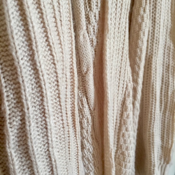 Taupe Drape Front Cable Knit Cardigan - Picture 8 of 8